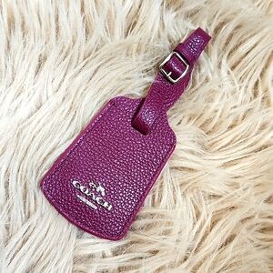 Coach pebbled leather luggage tag
